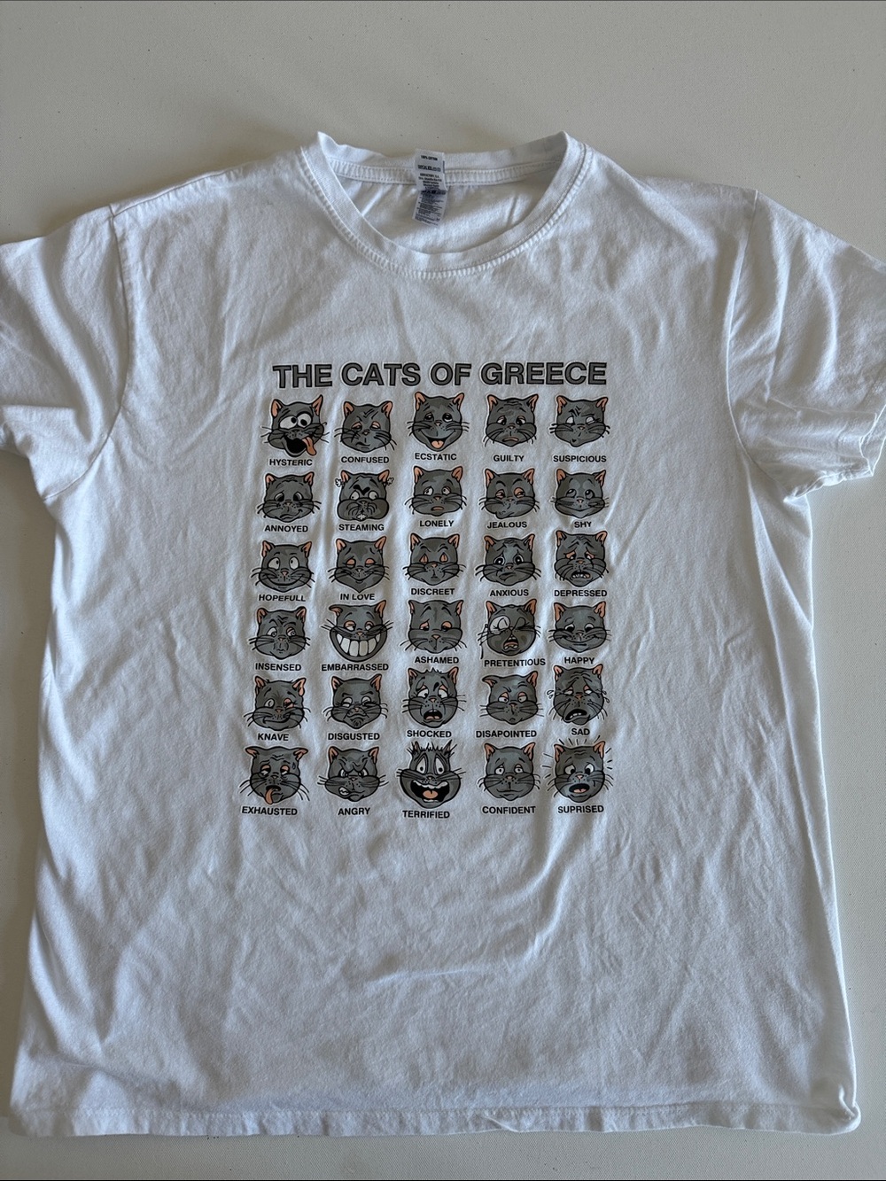 The Cats of Greece White Cat Graphic Tee